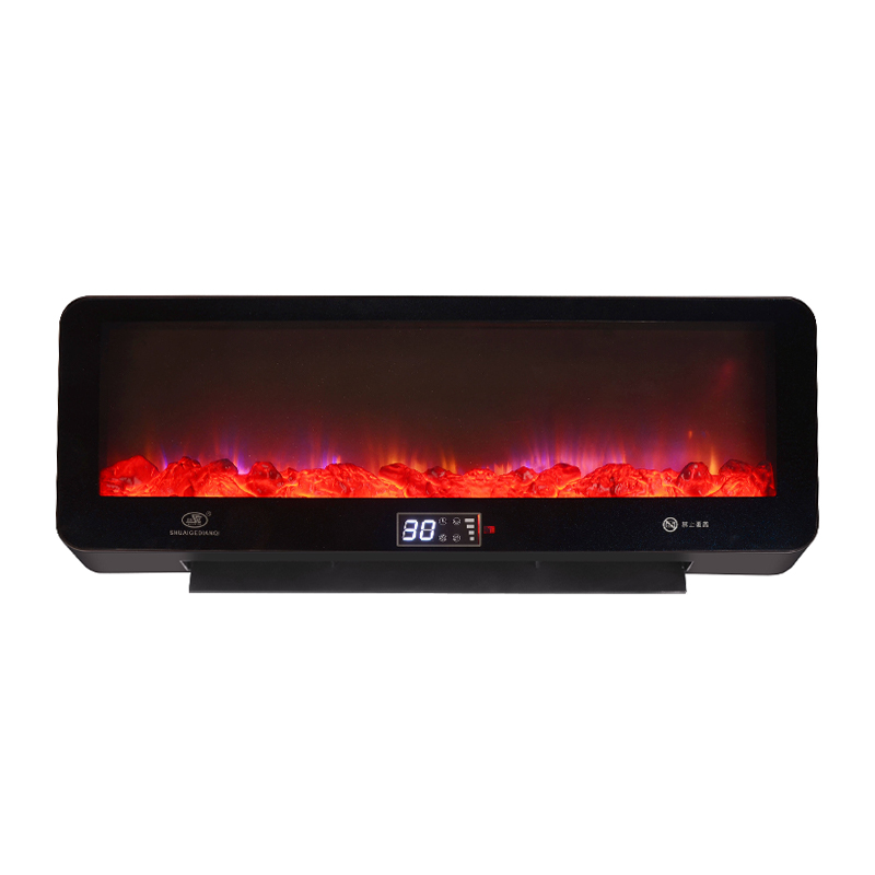 Rýchle teplo 3300 W čierneho ohrievača ventilátora s plameňovým displejom